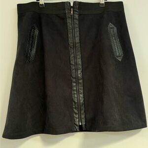 ECI Navy A-Line Skirt with Front Zipper